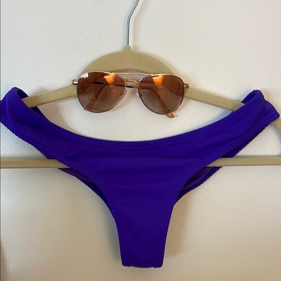 Milagros Lingerie | Colorful Patterned Bikini Top and Purple Bottom Size Large - Picture 3 of 7